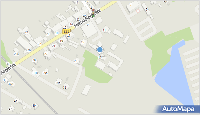 Knurów, Niepodległości, 13, mapa Knurów