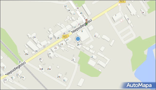 Knurów, Niepodległości, 15, mapa Knurów