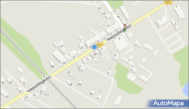 Knurów, Niepodległości, 19, mapa Knurów