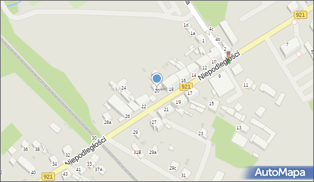 Knurów, Niepodległości, 20, mapa Knurów
