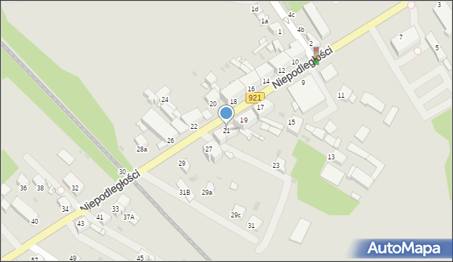 Knurów, Niepodległości, 21, mapa Knurów