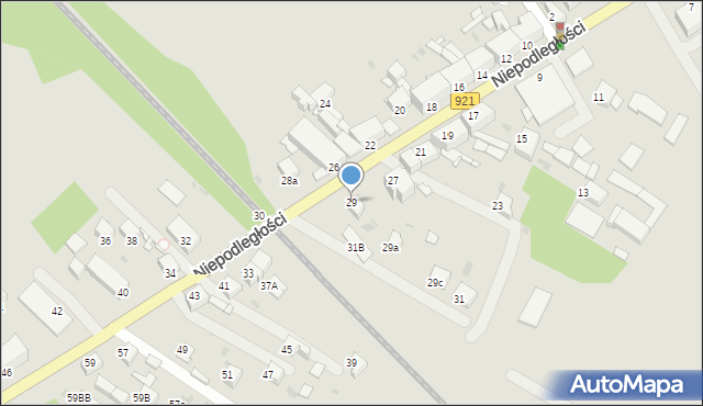 Knurów, Niepodległości, 29, mapa Knurów