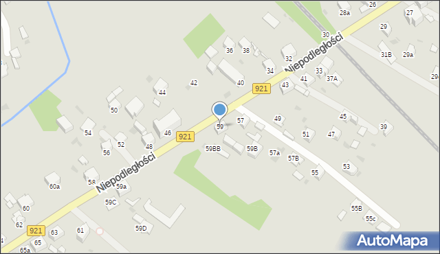 Knurów, Niepodległości, 59, mapa Knurów