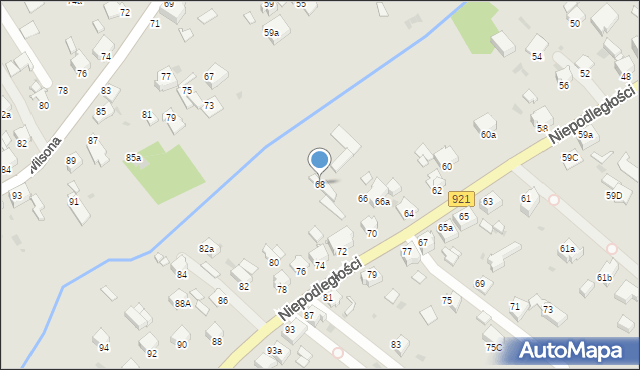 Knurów, Niepodległości, 68, mapa Knurów