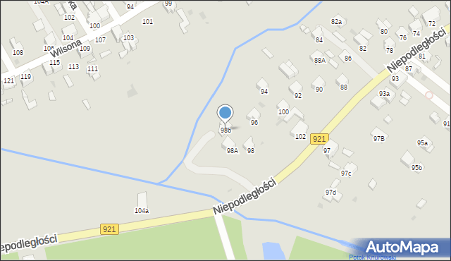 Knurów, Niepodległości, 98b, mapa Knurów