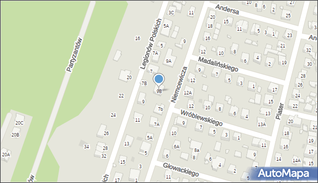 Kobyłka, Niemcewicza Juliana Ursyna, 9B, mapa Kobyłka