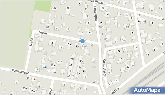 Kobyłka, Niska, 1, mapa Kobyłka