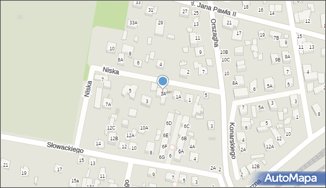 Kobyłka, Niska, 3A, mapa Kobyłka