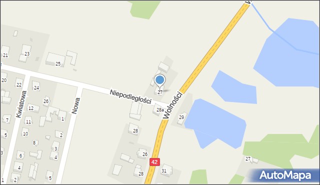 Kodrąb, Niepodległości, 27, mapa Kodrąb