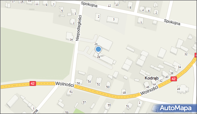 Kodrąb, Niepodległości, 2a, mapa Kodrąb