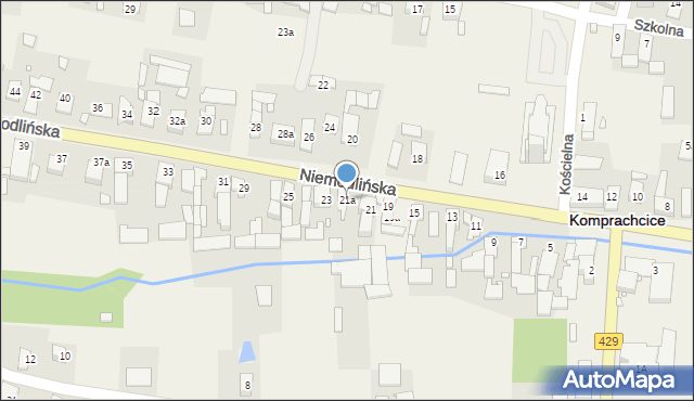 Komprachcice, Niemodlińska, 21a, mapa Komprachcice