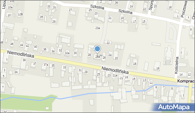 Komprachcice, Niemodlińska, 28a, mapa Komprachcice