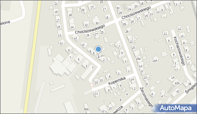 Kościan, Niemcewicza Juliana Ursyna, 4, mapa Kościan