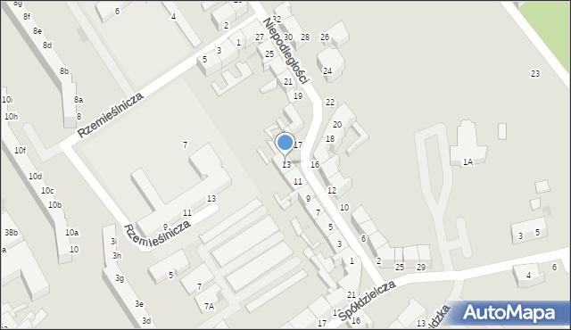 Koszalin, Niepodległości, 13, mapa Koszalina