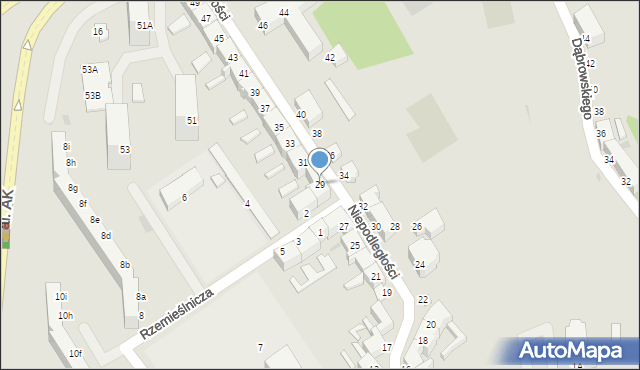 Koszalin, Niepodległości, 29, mapa Koszalina