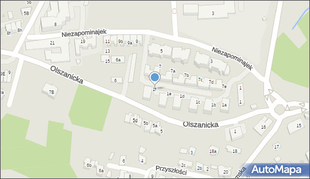 Kraków, Niezapominajek, 1f, mapa Krakowa