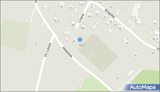 Kraków, Niebieska, 9, mapa Krakowa