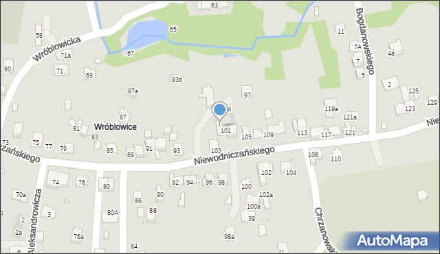 Kraków, Niewodniczańskiego Henryka, 103b, mapa Krakowa
