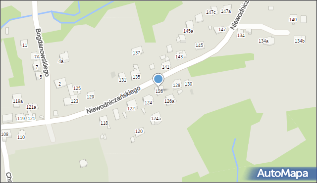 Kraków, Niewodniczańskiego Henryka, 126, mapa Krakowa