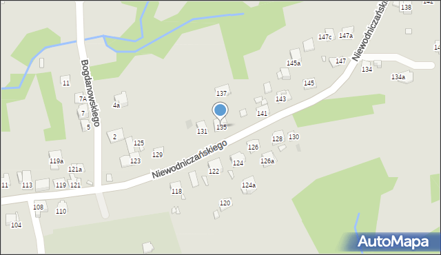 Kraków, Niewodniczańskiego Henryka, 135, mapa Krakowa