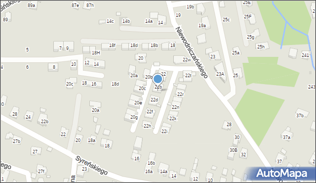 Kraków, Niewodniczańskiego Henryka, 22c, mapa Krakowa