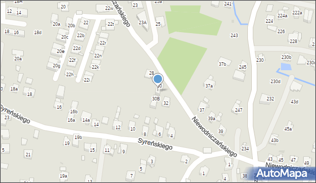 Kraków, Niewodniczańskiego Henryka, 30A, mapa Krakowa