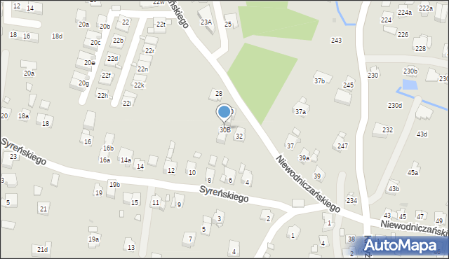 Kraków, Niewodniczańskiego Henryka, 30B, mapa Krakowa