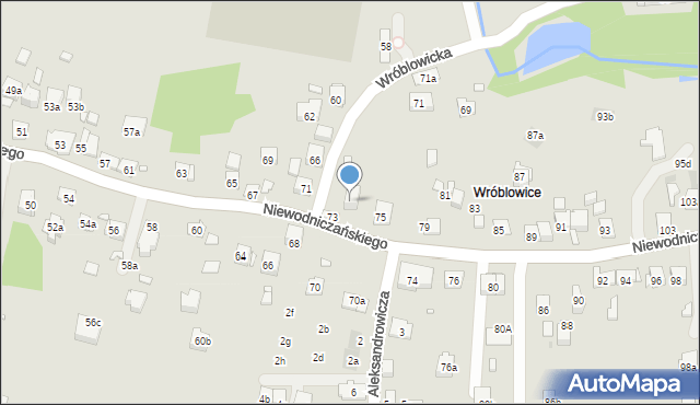 Kraków, Niewodniczańskiego Henryka, 73a, mapa Krakowa