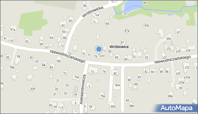 Kraków, Niewodniczańskiego Henryka, 79a, mapa Krakowa