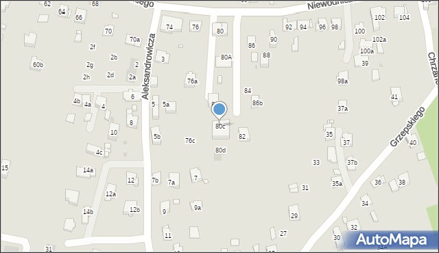 Kraków, Niewodniczańskiego Henryka, 80c, mapa Krakowa