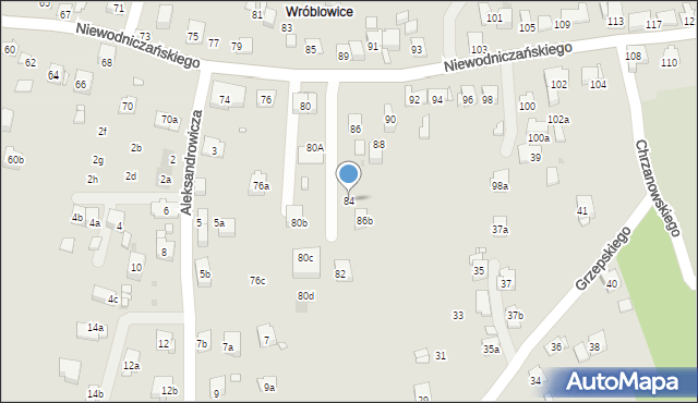 Kraków, Niewodniczańskiego Henryka, 84, mapa Krakowa