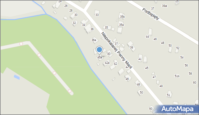 Kraków, Niepokalanej Panny Marii, 40a, mapa Krakowa