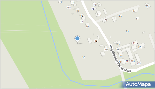 Kraków, Niepokalanej Panny Marii, 92a, mapa Krakowa