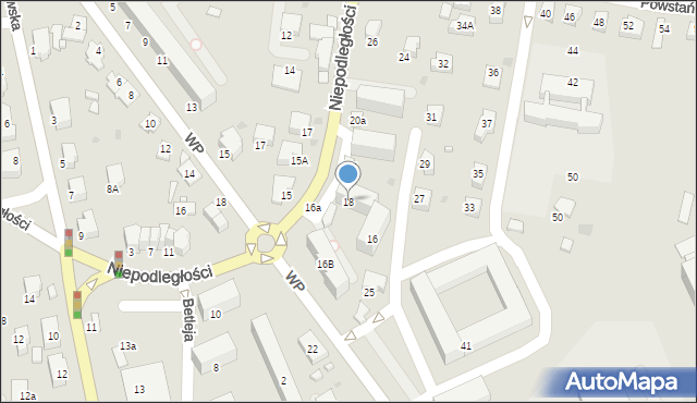 Krosno, Niepodległości, 18, mapa Krosna