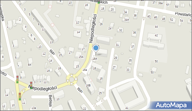 Krosno, Niepodległości, 20, mapa Krosna