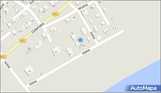 Krynica Morska, Niska, 6a-6b, mapa Krynica Morska