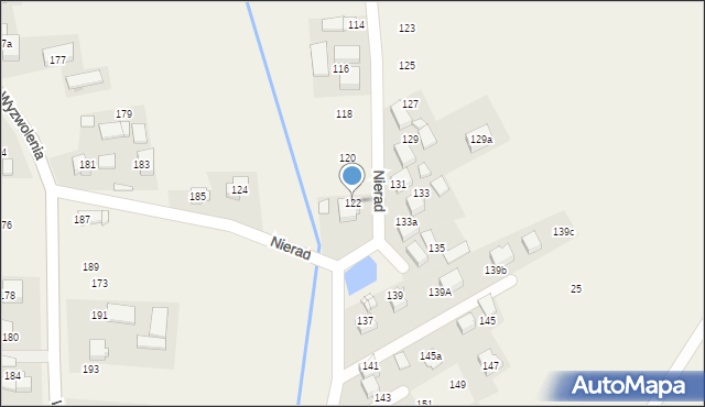 Kryry, Nierad, 122, mapa Kryry