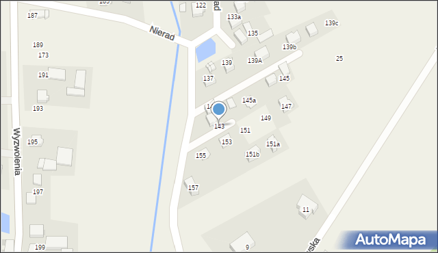 Kryry, Nierad, 143, mapa Kryry