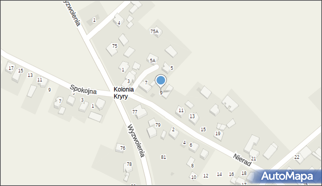 Kryry, Nierad, 9, mapa Kryry