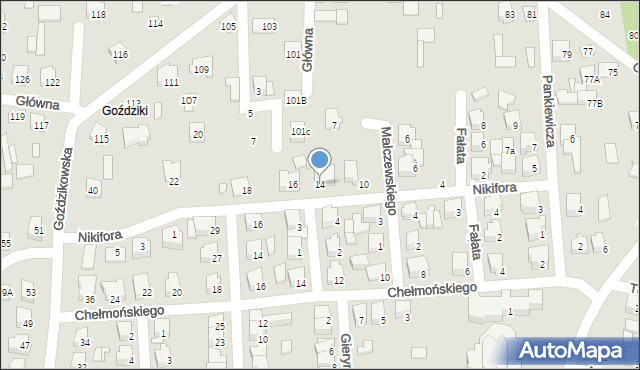 Łapy, Nikifora, 14, mapa Łapy