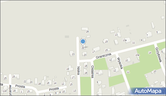 Łask, Niska, 22, mapa Łask