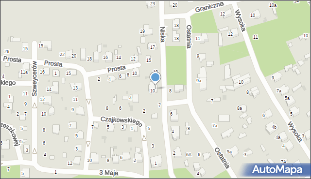 Łask, Niska, 9-11, mapa Łask