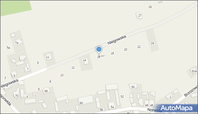 Lasków, Niegowska, 16, mapa Lasków