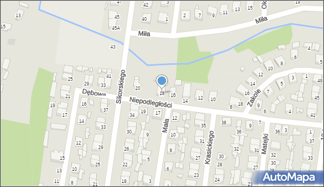 Łochów, Niepodległości, 18, mapa Łochów