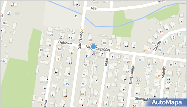 Łochów, Niepodległości, 19, mapa Łochów