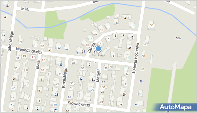 Łochów, Niepodległości, 6, mapa Łochów