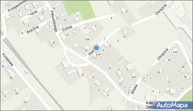 Łodygowice, Niecała, 2, mapa Łodygowice