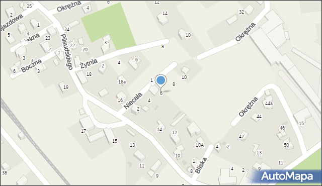 Łodygowice, Niecała, 6, mapa Łodygowice
