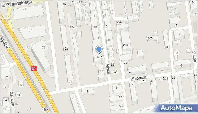 Łódź, Niska, 11/15, mapa Łodzi