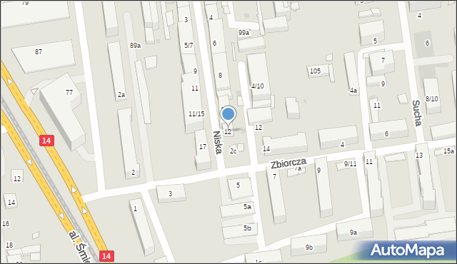 Łódź, Niska, 12, mapa Łodzi